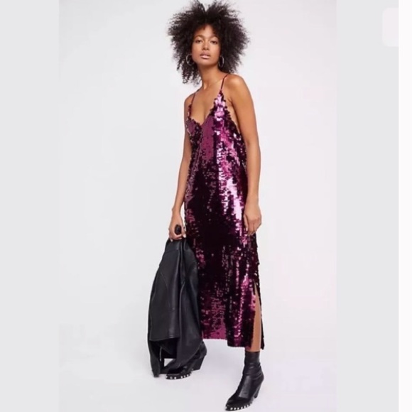 Free People Paillette Sequin Slip Dress - Picture 2 of 8
